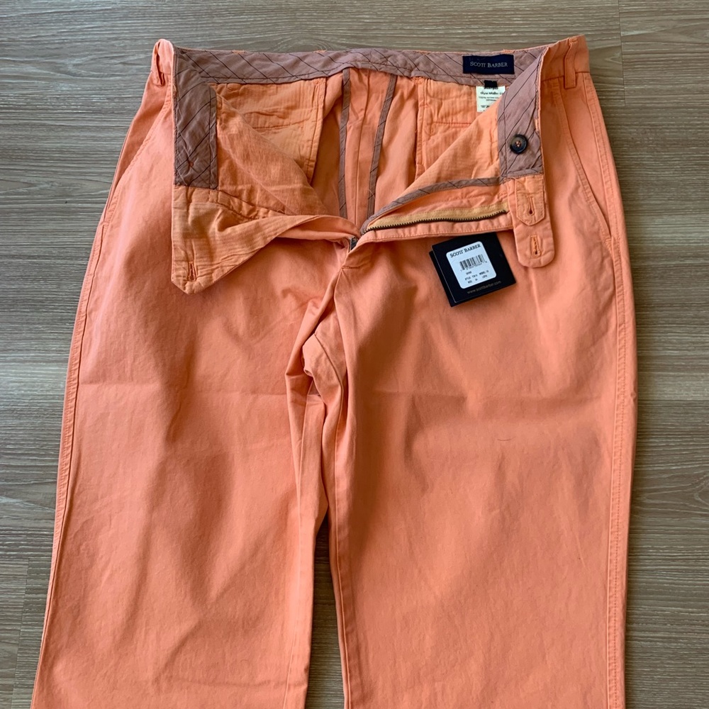 Scott Barber made Italy unhemmed plain front chino